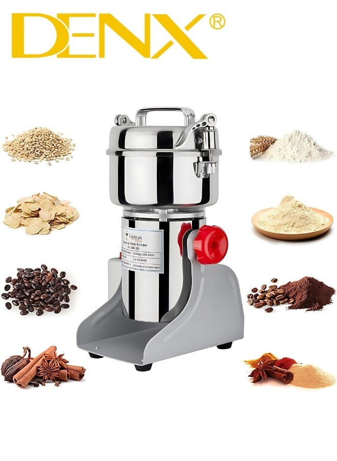 Denx - 800g Spice Grinder, 430 Stainless Steel Powder Grinder, Ultra-Fine Grinding Technology, Can Grind Coffee Beans and Grains, Suitable for Home/Restaurant/Hotel - Image 1