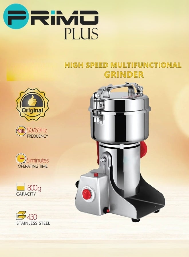 PRIMO PLUS 800g Spice Grinder, 430 Stainless Steel Powder Grinder, Ultra-Fine Grinding Technology, Can Grind Coffee Beans and Grains, Suitable for Home/Restaurant/Hotel - Image 5
