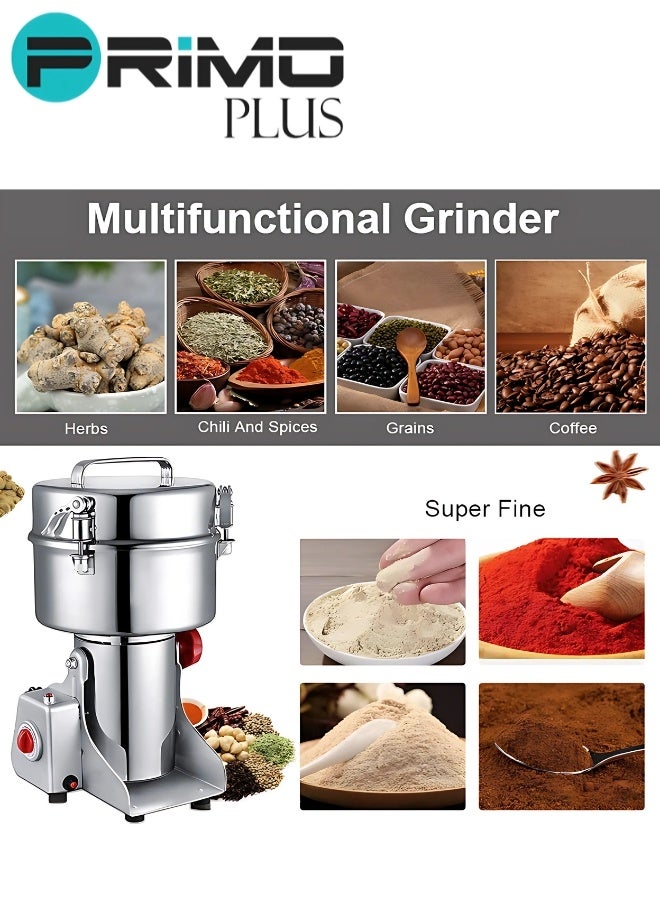 PRIMO PLUS 800g Spice Grinder, 430 Stainless Steel Powder Grinder, Ultra-Fine Grinding Technology, Can Grind Coffee Beans and Grains, Suitable for Home/Restaurant/Hotel - Image 3
