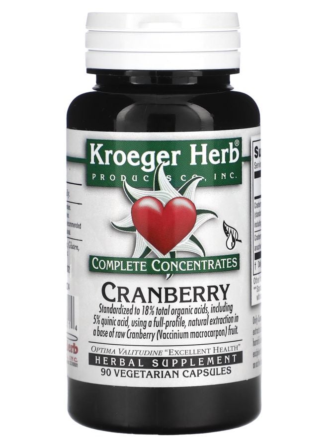 Kroeger Herb Co Complete Concentrates Cranberry 90 Vegetarian Capsules