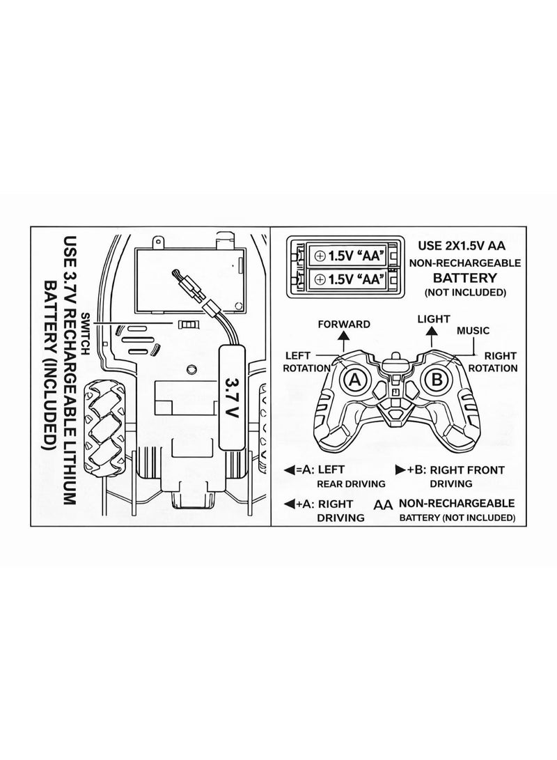 Luxury RC Racing Car Remote Control Toy | Sound & LED Lights + USB Rechargeable, High-Speed Performance with Big All-Terrain Wheels - RC Stunt Car Toy with Watch Gesture Controller and Remote, 360° Spin Drift Multi-Directional Wheels, Rechargeable Battery with Charger, Indoor Outdoor Racing Trick Car Gift for Kids - Image 3