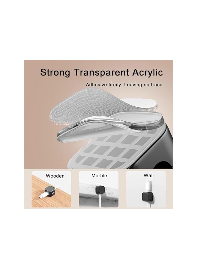 promass Magnetic Cable Clips 6 Pcs, Φ6.8mm Phone Charger Magnetic Cord Holder for Nightstand Self-Adhesive Wire Cord Organizer Cable Management Under Desk Computer Accessories Office Car Organization - Image 3