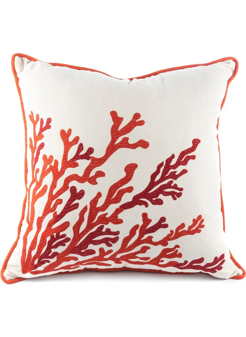 Mikasa Moor Coral Single Branch Coral 55X55 Pillow and Throw Pillow