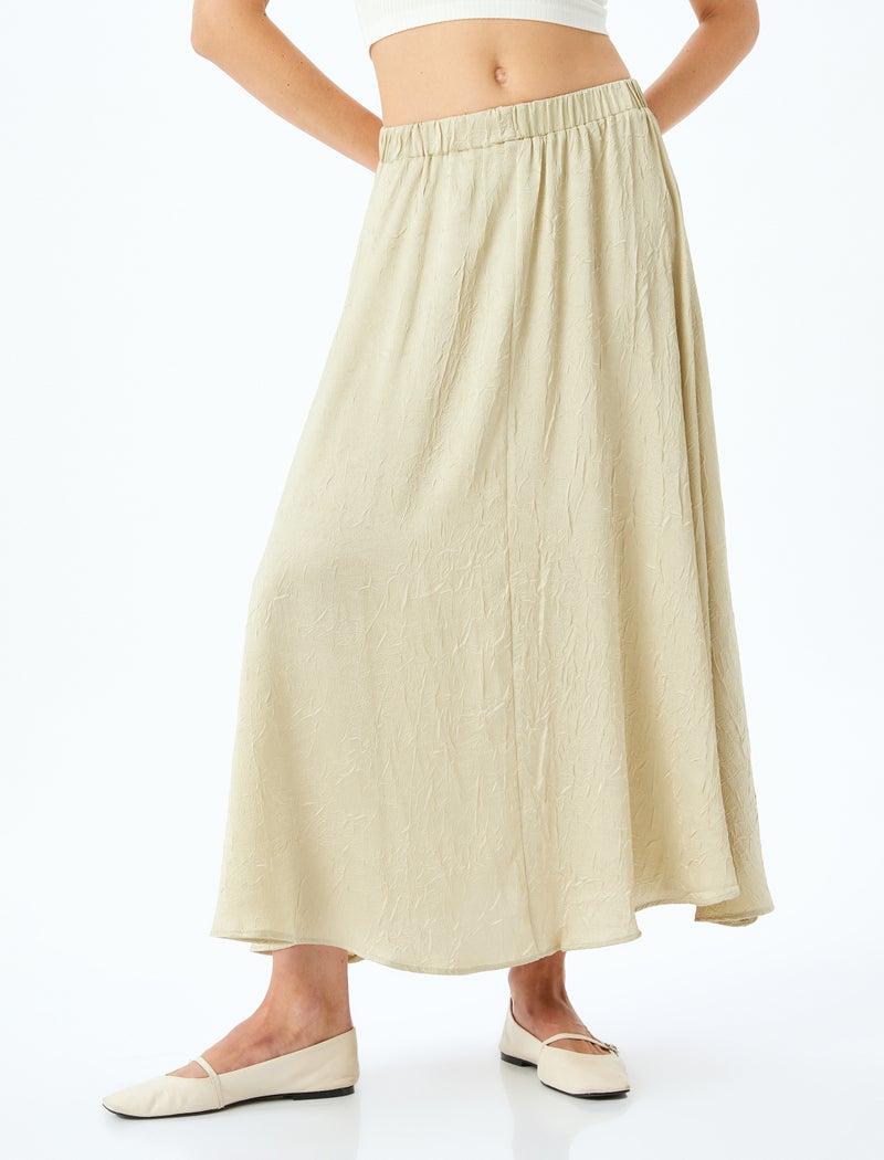 KOTON Satin Flared Skirt - Image 3
