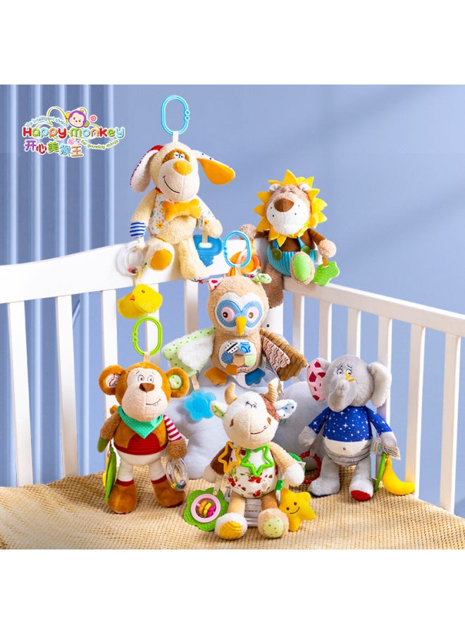 Happy Monkey Baby Stroller Pendant Comfort Doll Bedside Bell Baby Safety Seat Toy-Color:HM Doll Pendant Monkey - Image 3