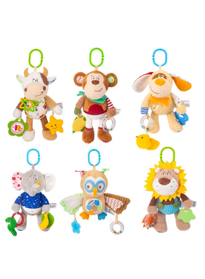 Happy Monkey Baby Stroller Pendant Comfort Doll Bedside Bell Baby Safety Seat Toy-Color:HM Doll Pendant Monkey - Image 2