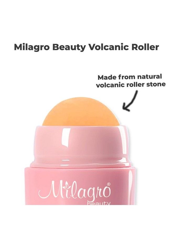 Milagro Beauty - Oil Absorbing Volcanic Face Roller Reusable Facial Skincare Tool For Athome & Onthego Oily Skin Care Mini Massage (Pink) - Image 1