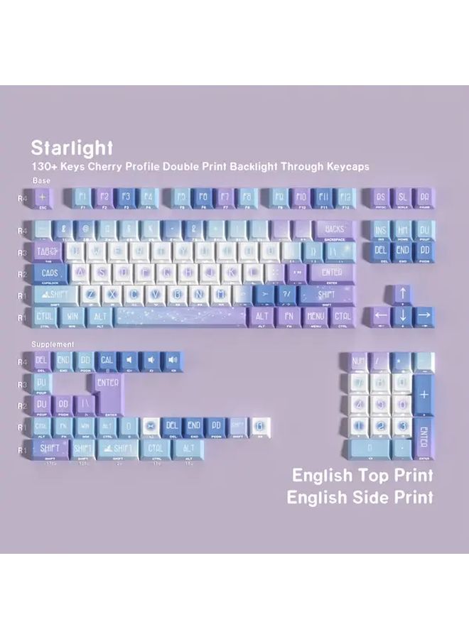 Double Print Keycaps PBT Double Shot Cherry Profile ISO Layout RGB Compatible Multilingual - Image 1