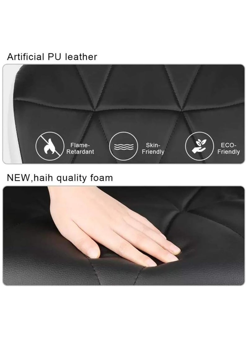 Bar Chair Bar Stool PU Leather Dining Chair with Back Rest Height Adjustable Swivel Pub Chair with Footrest for Home Kitchen Bar (2PCS Black) - Image 3