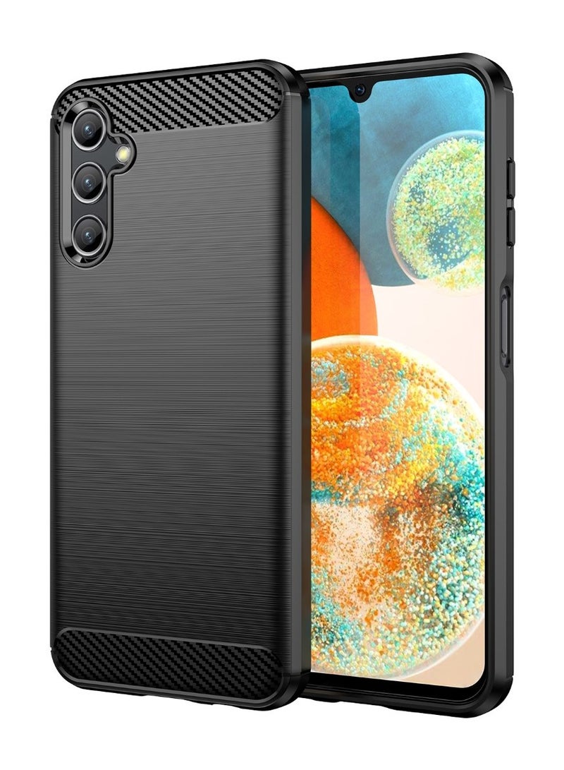 Cover Samsung Galaxy M44 5G , - Protection Brushed Carbon Fiber Cover Shockproof - Anti-Scratch Case Slip-Resistant - Black  - Image 1