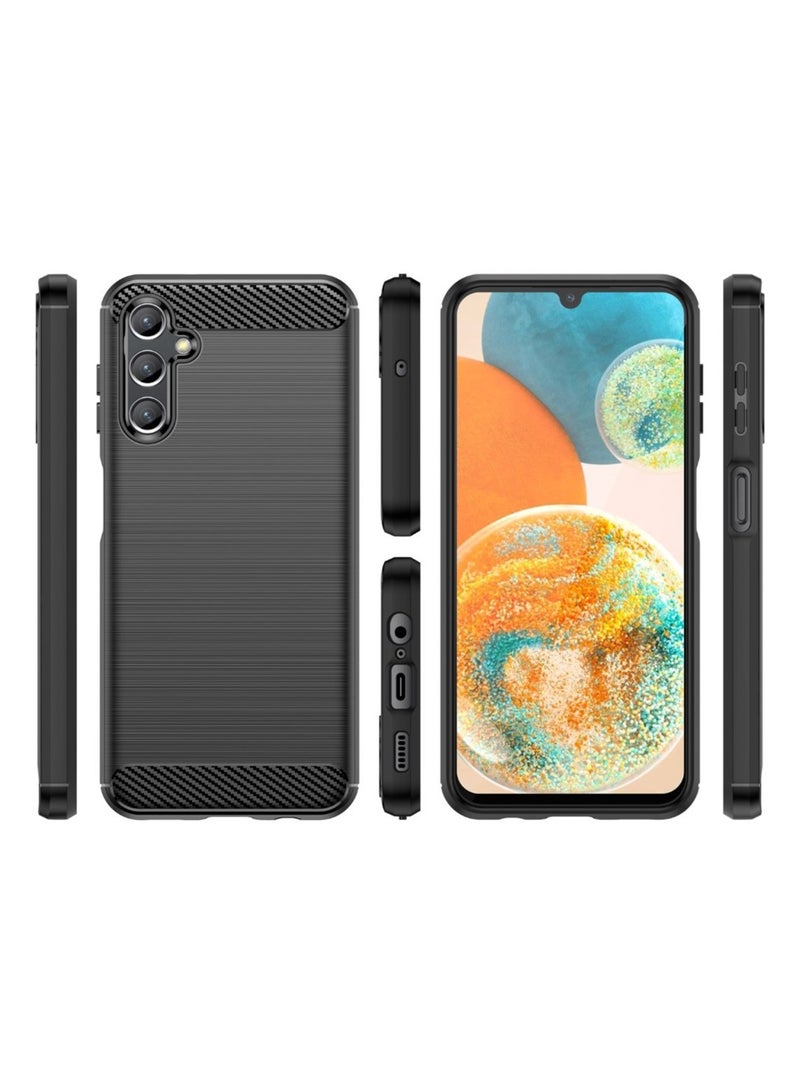 Cover Samsung Galaxy M44 5G , - Protection Brushed Carbon Fiber Cover Shockproof - Anti-Scratch Case Slip-Resistant - Black  - Image 3