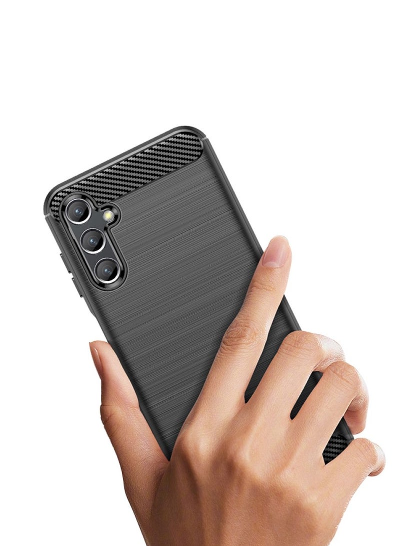 Cover Samsung Galaxy M44 5G , - Protection Brushed Carbon Fiber Cover Shockproof - Anti-Scratch Case Slip-Resistant - Black  - Image 5