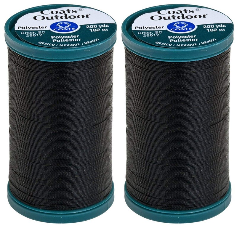 Coats 2Pack Bundle  Outdoor Living Thread 200 Yards Each  Black S971900