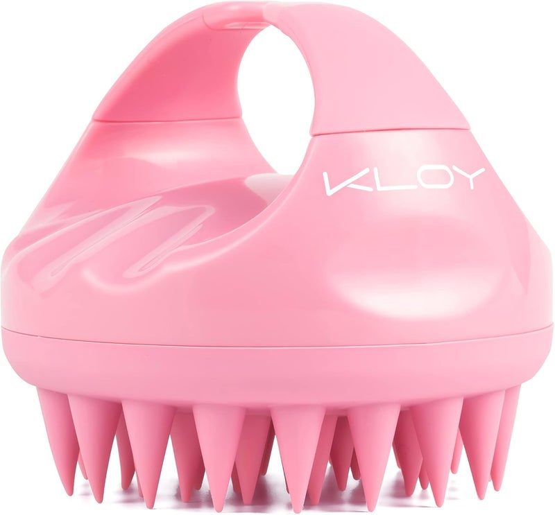 KLOY Hair Scalp Massager Shampoo Brush With Soft Silicone Bristles- Pink - Image 1