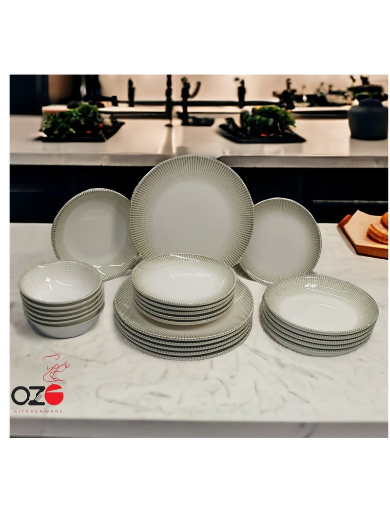 OZO 24 Pcs Porcelain Dinner Set - Made in Turkey - Image 1