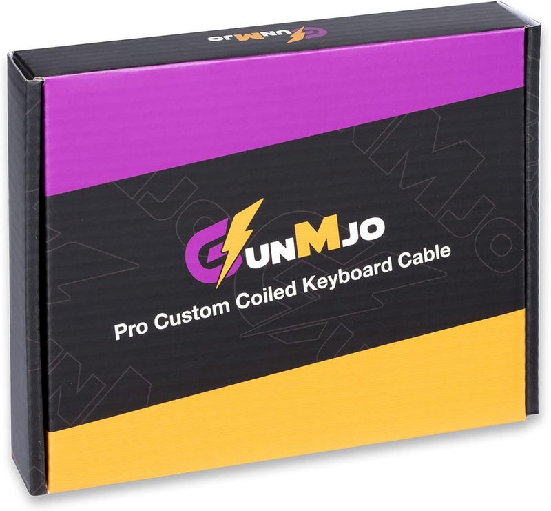 GUNMJO كابل GUNMJO Pro المخصص الملفوف من USB-C لوحة مفاتيح الألعاب، كابل لوحة مفاتيح ميكانيكي مزدوج الأكمام مع قابس طيار معدني قابل للفصل، 1.5 متر من USB-C إلى USB-A، بلون الكربون الأسود - Image 5