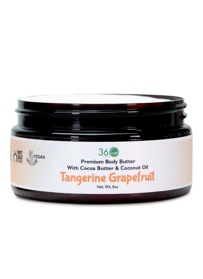 360Feel Tangerine Grapefruit Hydrating Moisturizer & Nourishing Body Butter for Sensitive Skin - Cocoa and Shea Butter - Coconut & Olive Oil - Pure Jojoba Oil - Plant-based Ingredients  - Image 1