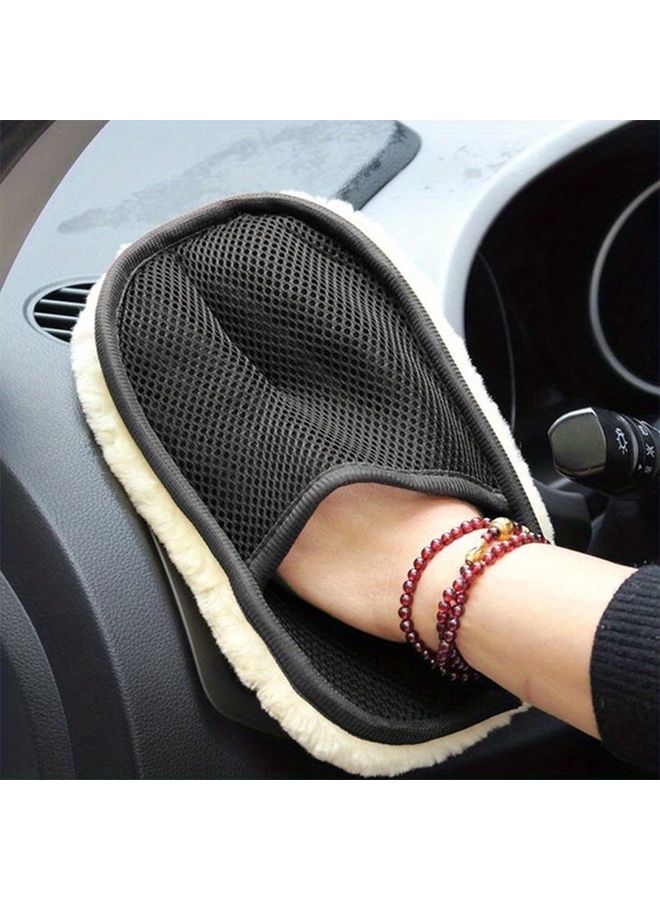 1pc Soft Fleece Car Cleaning Glove Non Electric Dusting Mitt for Living Room Bathroom Automotive Use - Image 1