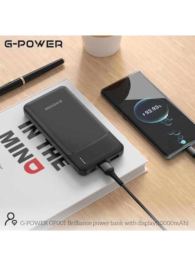 G-POWER Brilliance 10000.0 mAh Lithium Power Bank Charger with Display from G, Black, GP001, Number of Ports: 3 - Image 2