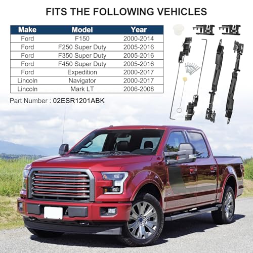 CARMOCAR Sunroof Track Assembly Repair Kit Replacement for Ford F150 F250 F350 F450 2000-2016,Ford Expedition 2000-2017,Lincoln Navigator 2000-2017,Lincoln Mark LT 2006-2008 02ESR1201ABK - Image 2
