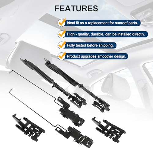 CARMOCAR Sunroof Track Assembly Repair Kit Replacement for Ford F150 F250 F350 F450 2000-2016,Ford Expedition 2000-2017,Lincoln Navigator 2000-2017,Lincoln Mark LT 2006-2008 02ESR1201ABK - Image 3