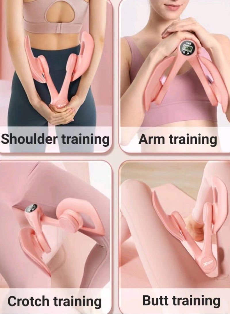 XTEP Pelvic Floor Trainer, Home Gym Yoga Training for Women, Kegel Exercises Device, Hip & Legs Toner, Exercise Arms, Thigh Master Sculptor Machine (Pink) - Image 3