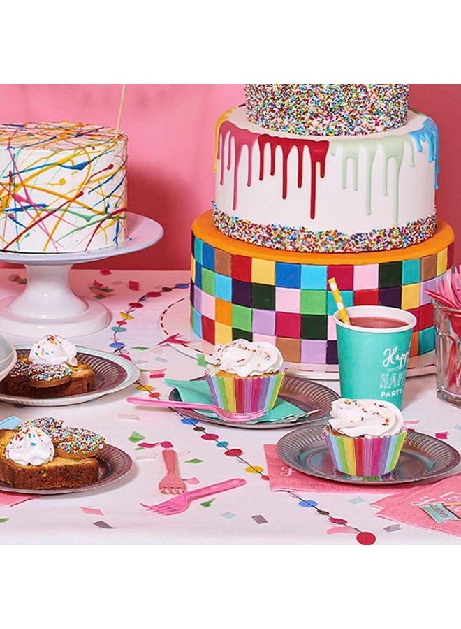 HOMESTAR 100 Pcs Cupcake Liners, Rainbow Color Muffin Liners, Greaseproof No Smell Small Cupcake Wrappers, Baking Cups - Image 2