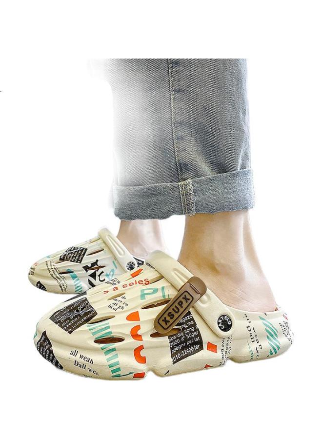 Cartelo Men'S Summer Breathable Hollow Slippers Men'S Dual-Use Beach Shoes Beige Size 40-41 - Image 3