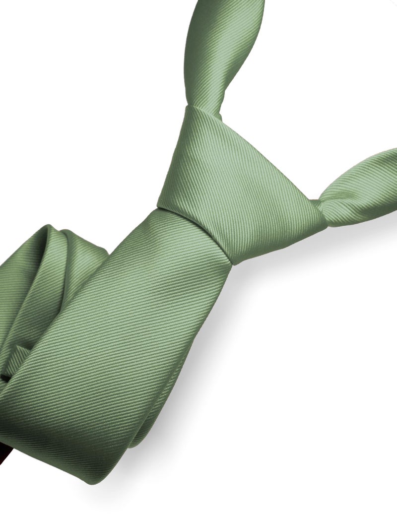 RBOCOTT Silk Sage Green Tie Business Wedding Formal Necktie for Men (62) - Image 2