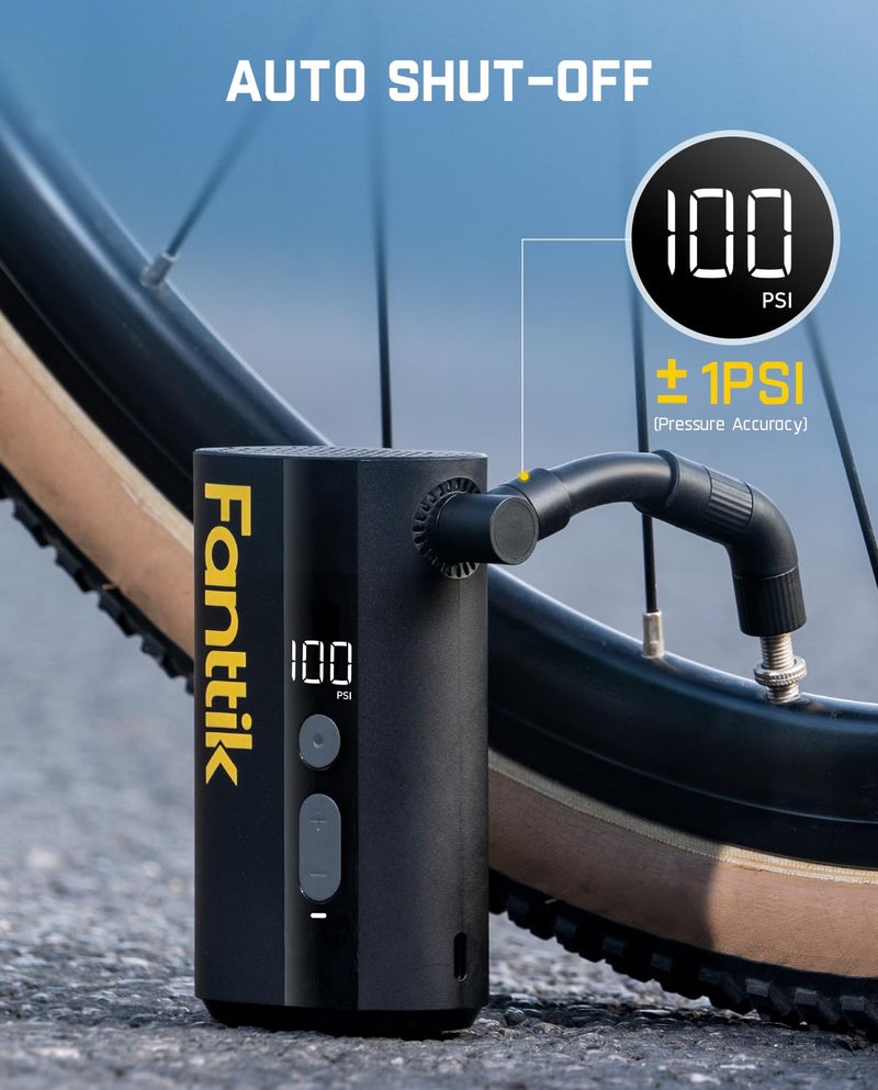 Fanttik X9 Ace Mini Bike Pump, 32s Fast Inflate Bike Pump with Gauge, 150PSI Electric Air Pump with Presta and Schrader Valve, Suitable for Mountain Bike, Road Bike, Electric Bike, MTB - Image 5