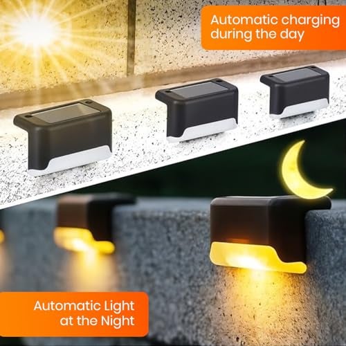 EMBOX Solar Light Outdoor Garden Waterproof Stair Deck Pool Patio Fence Gate Yard Floor Step Railing Window Balcony Sunlight Pathway (Black 4, Standard) - Image 5