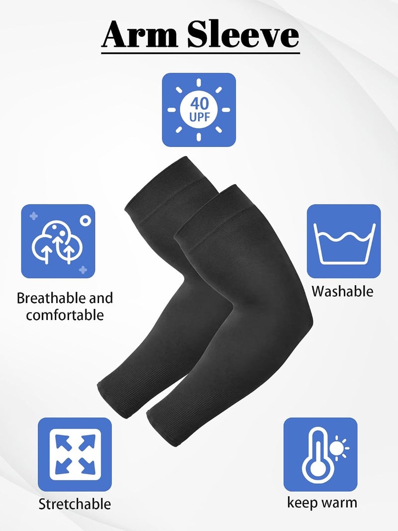 BOAO 10 Pairs UV Sun Protection Arm Sleeve for Men Women Work Cooling Compression Tattoo Cover Up Sleeves for Cycling Fishing - Image 3