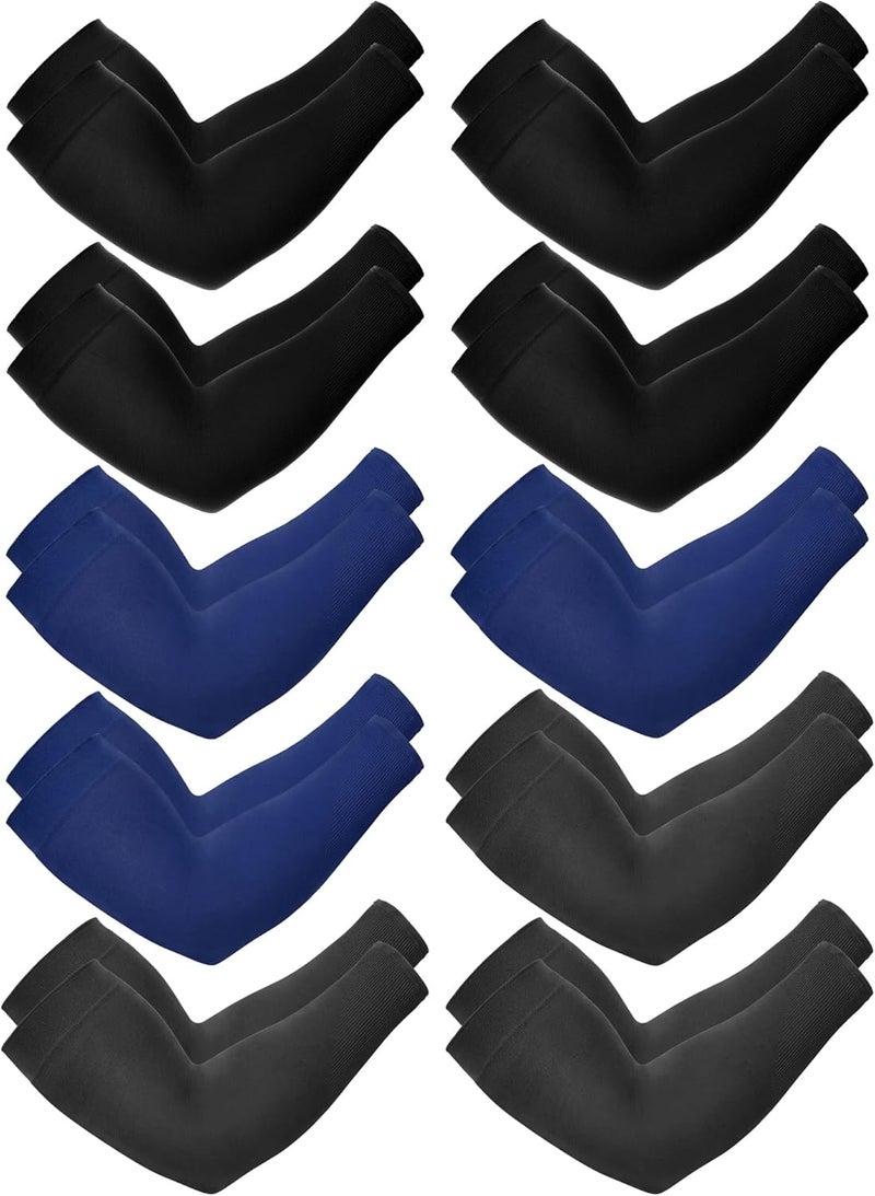 BOAO 10 Pairs UV Sun Protection Arm Sleeve for Men Women Work Cooling Compression Tattoo Cover Up Sleeves for Cycling Fishing - Image 1