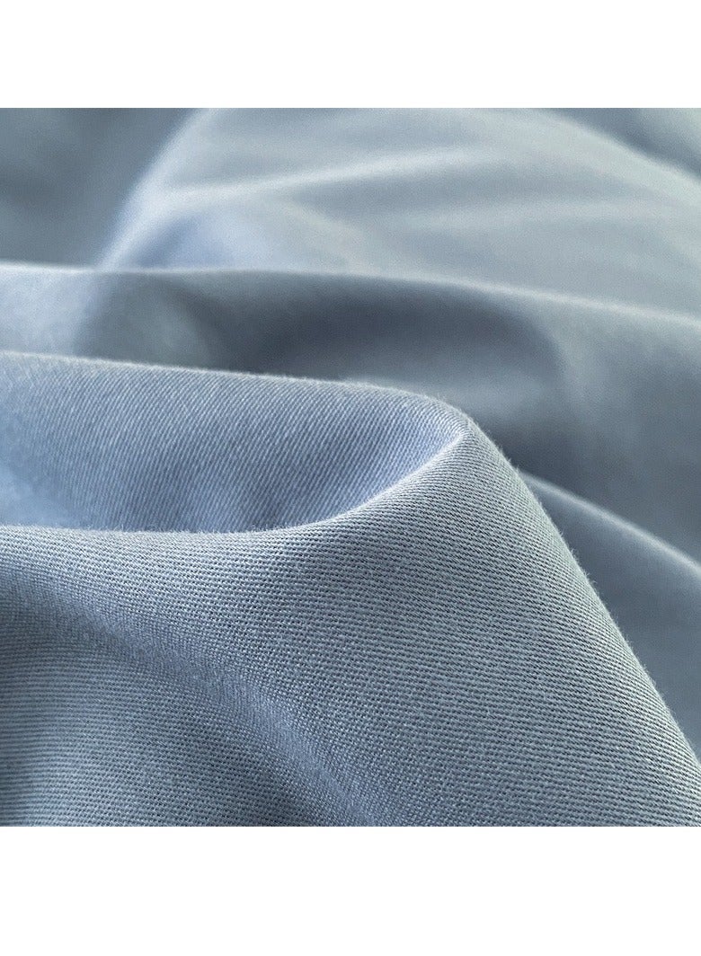 AROAQ Bed Cover Set, Soft Luxurious Pure Bedsheet Set, Long-staple Cotton Simple Solid Color Bed Sheet Quilt Cover Bedding Twill Cotton Set, ( Van star blue color, 1.5m bed sheet four-piece set)  - Image 3