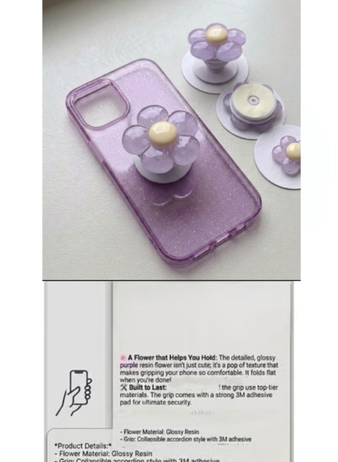 A.M 3D floral bow phone holder with adhesive, retractable ring.(ONLY HOLDER)) - Image 2
