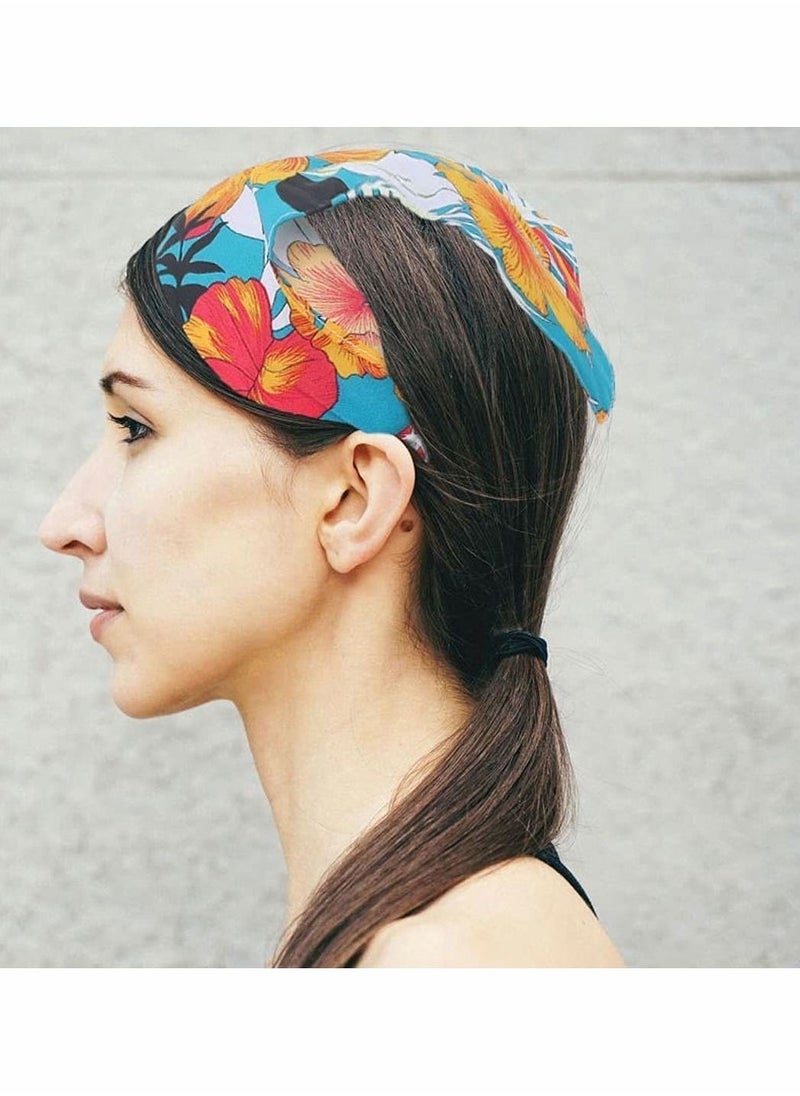 Generic 3 Pac Floral Elastic Hair Scarf Headband for Ladies Tiedye Bandana Accessories Girls Soft Stretch Girl Head Bands Boho Bandanas Scarves - Image 2