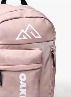 Oaklan by Shoexpress Logo Print Backpack with Adjustable Straps - 42x30x16 cm  - Image 3