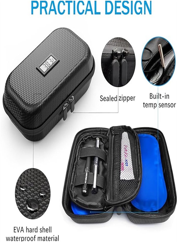 Generic - 24 Hour Insulin Refrigerated Travel Case with Thermometer Display, TSA Approved, Diabetes Refrigerated Medication with 2 Ice Packs for Daily Life Travel - Image 1