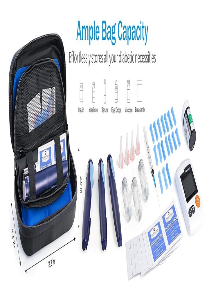 Generic - 24 Hour Insulin Refrigerated Travel Case with Thermometer Display, TSA Approved, Diabetes Refrigerated Medication with 2 Ice Packs for Daily Life Travel - Image 1