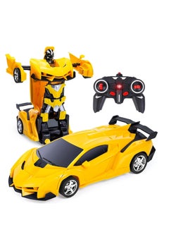 UniTrain Remote Control Transformer Car Robot Toy for Boys 1:18 -Drift RC Car Robot with Lights, Sounds, Soft Grip Tires, 360 Degree Turning - Birthday & Hobby Gift for Toddlers  - Image 1