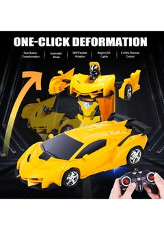 UniTrain Remote Control Transformer Car Robot Toy for Boys 1:18 -Drift RC Car Robot with Lights, Sounds, Soft Grip Tires, 360 Degree Turning - Birthday & Hobby Gift for Toddlers  - Image 3