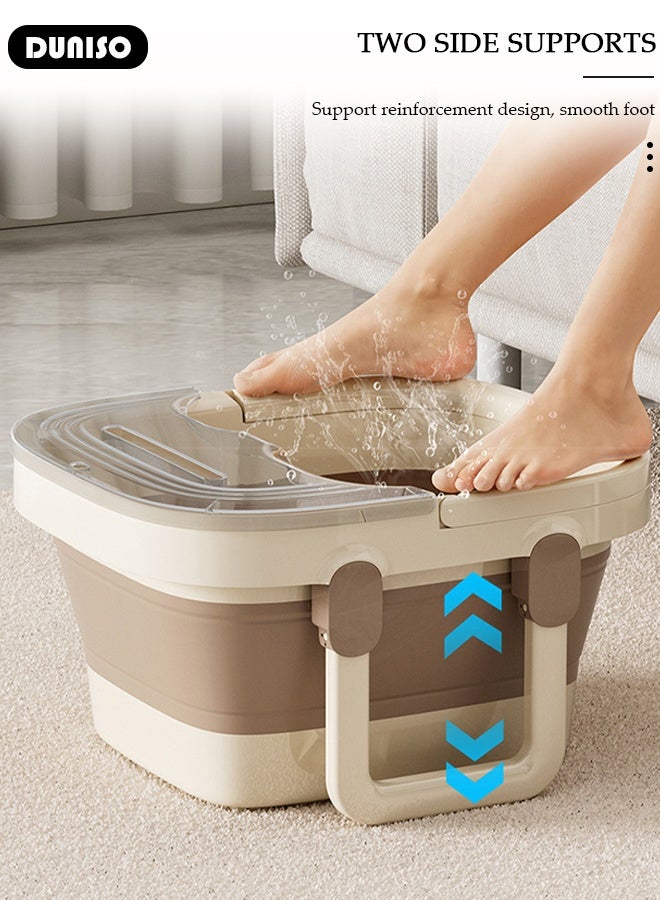 DUNISO Collapsible Foot Soak Tub Foldable Foot Bath Tub With Cover Large Capacity Foot Washing Basin Portable Foot Bath Basin for Soaking Feet Storable Plastic Foot Soaking Tub for At Home Relax Foot Spa Treatment  - Image 4