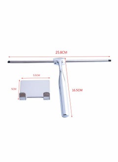 XiuWoo Shower Squeegee, Window Wiper Stainless Steel Cleaner With Self Adhesive Hook, Replaceable Blades Cleansing for Bathroom Household Kitchen Mirror Car Glass Door  - Image 2