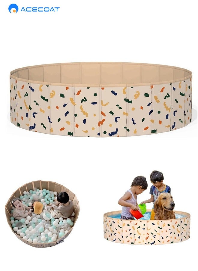 ACECOAT Foldable Ball Pit Pool Kids Sand and Water Table Portable Sandbox Swimming Pool Indoor Outdoor Play Activity Center 47 * 12 Inches - Image 1
