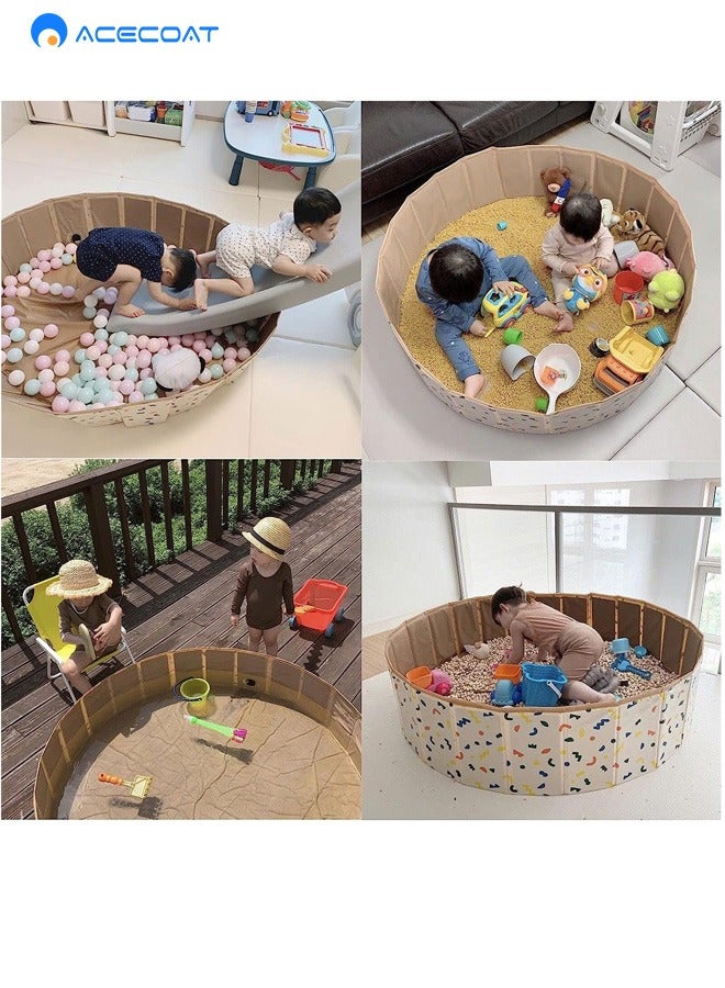 ACECOAT Foldable Ball Pit Pool Kids Sand and Water Table Portable Sandbox Swimming Pool Indoor Outdoor Play Activity Center 47 * 12 Inches - Image 2