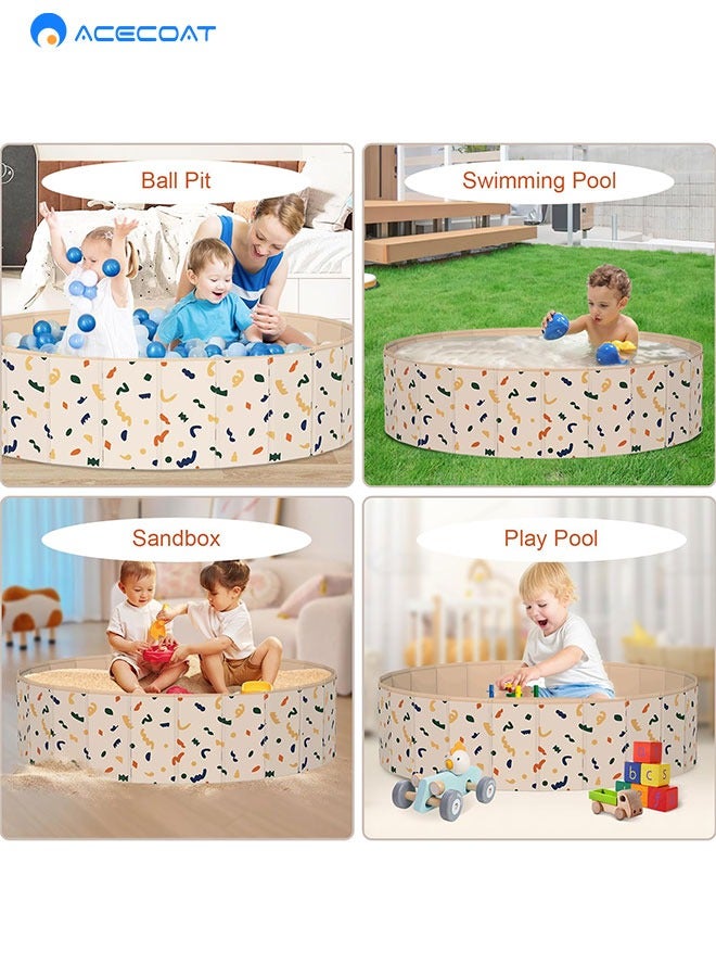 ACECOAT Foldable Ball Pit Pool Kids Sand and Water Table Portable Sandbox Swimming Pool Indoor Outdoor Play Activity Center 47 * 12 Inches - Image 3