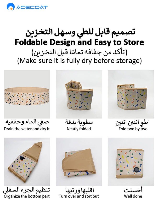 ACECOAT Foldable Ball Pit Pool Kids Sand and Water Table Portable Sandbox Swimming Pool Indoor Outdoor Play Activity Center 47 * 12 Inches - Image 4