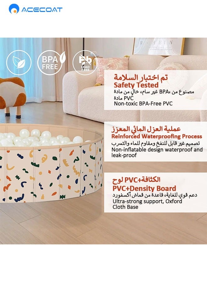 ACECOAT Foldable Ball Pit Pool Kids Sand and Water Table Portable Sandbox Swimming Pool Indoor Outdoor Play Activity Center 47 * 12 Inches - Image 5