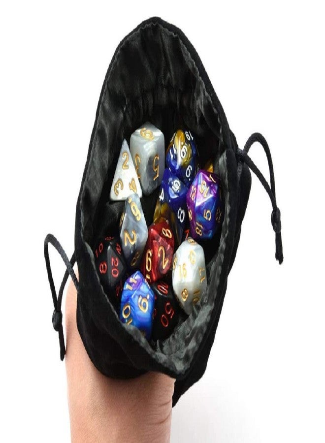 zmgmsmh Drawstring Dice Bag Chess bag small pouch hold chess pieces velvet Fabric Dice Pouch cosplay coin pouch Velvet Jewelry Bag Red/Grey/Black (6, Black) - Image 4