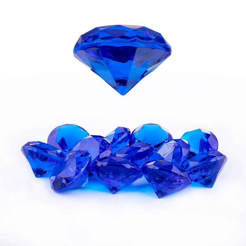 Niceup 26PCS Navy Blue Fake Diamonds Big Gem Toys 15in Pool Diving Gems Acrylic Plastic Gemstones for Kids Party Dcor Jewels Treasure Hunt Hiding Sensory Bin Filler Toys Craft Supplies - Image 3